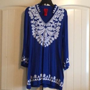 Embroidered tunic top